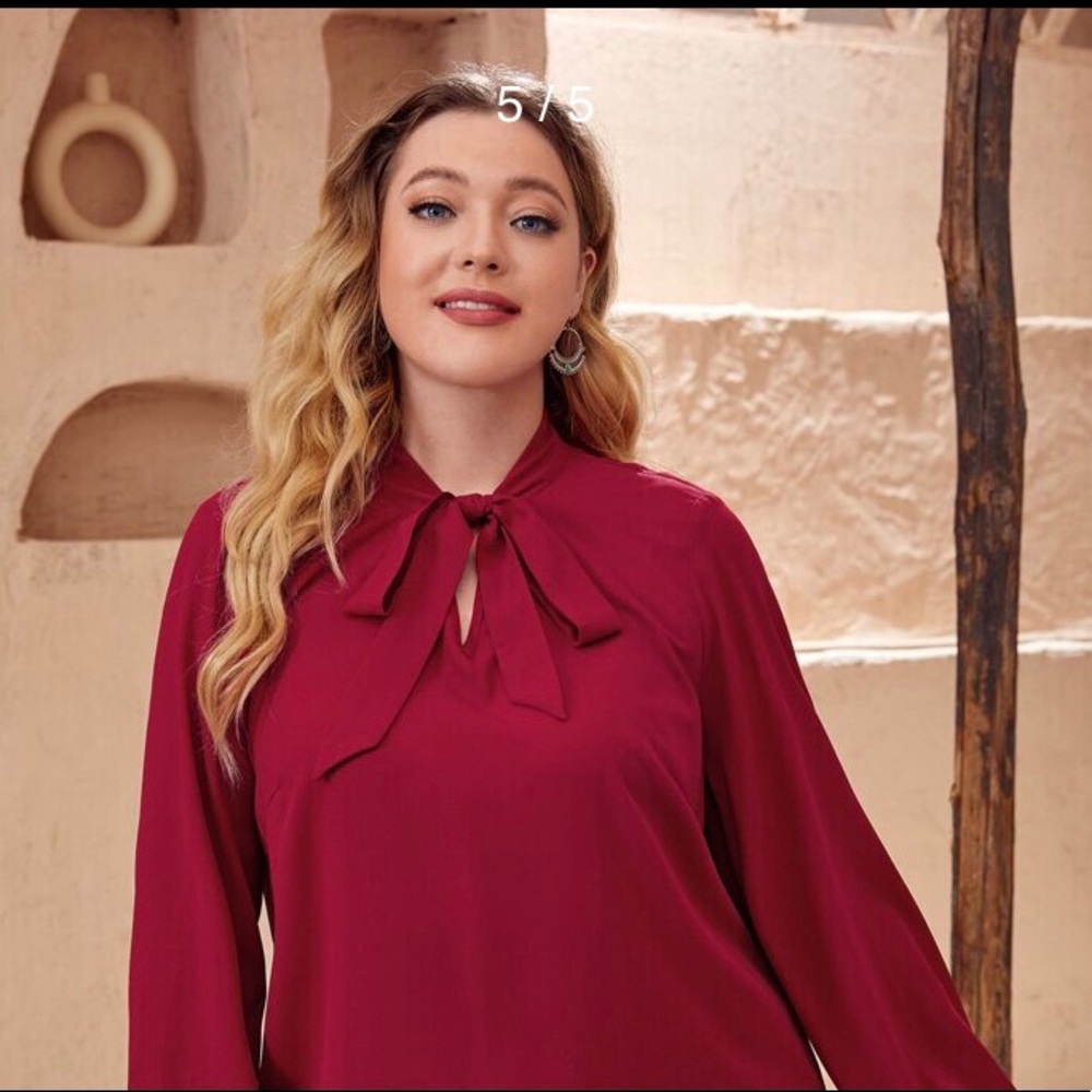 Tie- neck blouse
